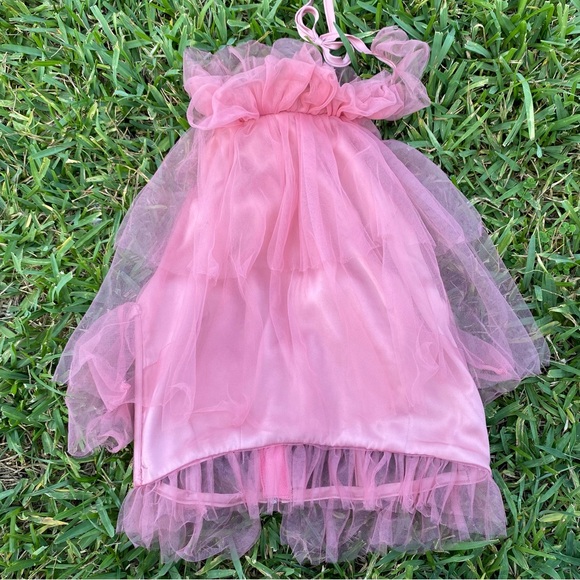 REVOLVE NBD SILAS TULLE Pink Ruffle Halter Top S - Picture 3 of 8